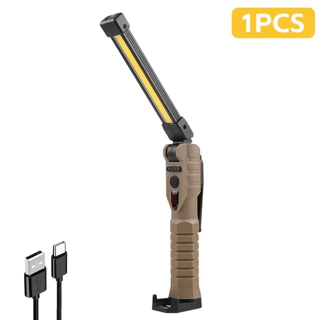 COB Portable Fold Flashlight Type-c Rechargeable Rotatable Lantern Magnetic LED Work Lights for Car Repair Home Garage Emergency