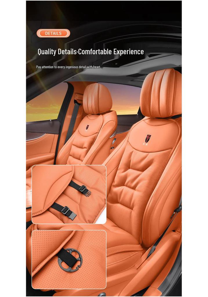 Breathable Nappa Leather Car Seat Cushion for Hongqi Models (H5, H7, H6, E-H9, HS7, HS5, EQM5, HS3) - All Seasons Universal Fit