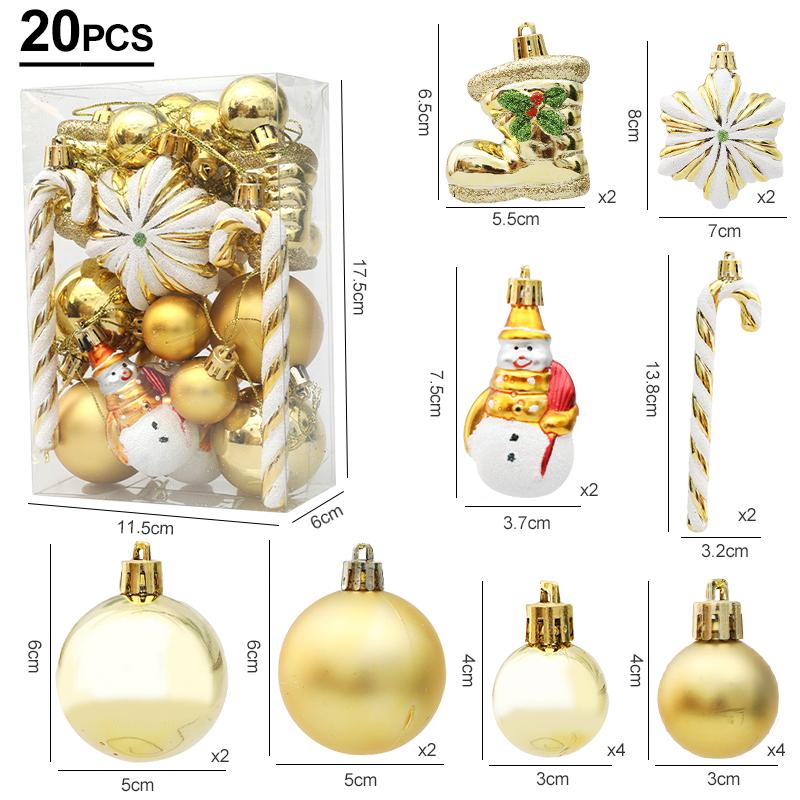 29/20Pcs Christmas Tree Balls Hanging Pendant Candy Cane Pine Cone Ornament Set Christmas Home Decoration 2025 Navidad New Year