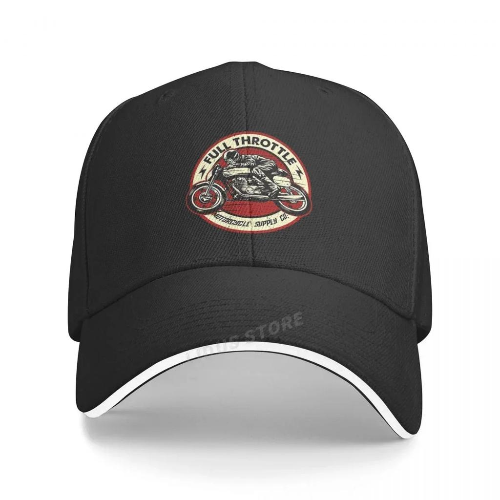 Teljes Gáz Cafe Racer Rockabilly Motoros Baseball Sapka Kültéri Lovagló Sapkák Légáteresztő Unisex Pamut Pattintható Hátul Sapka