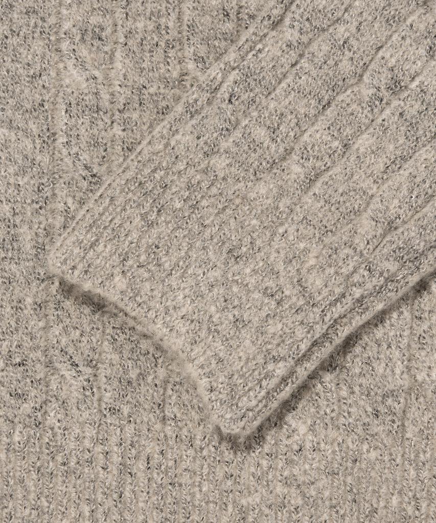OTHERFITS Cable Henley Neck Round Knit (Beige)