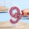 Handmade Overlock Bow Number Birthday Candles for Cake Decoration and Party Atmosphere
