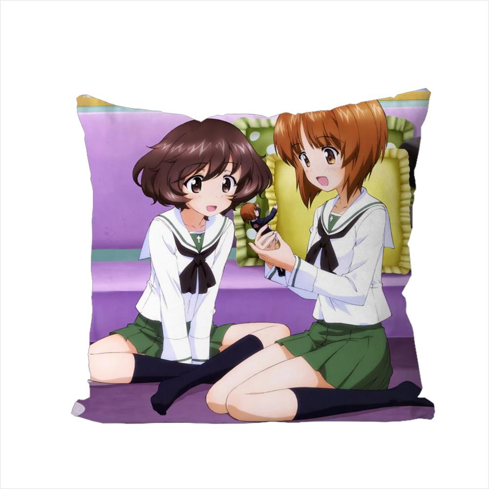 GGIRLS Und PANZER Pillow Case For Car Sofa Decorative Home Doublesided Print Plush Square Throw Pillow Cushion Cover
