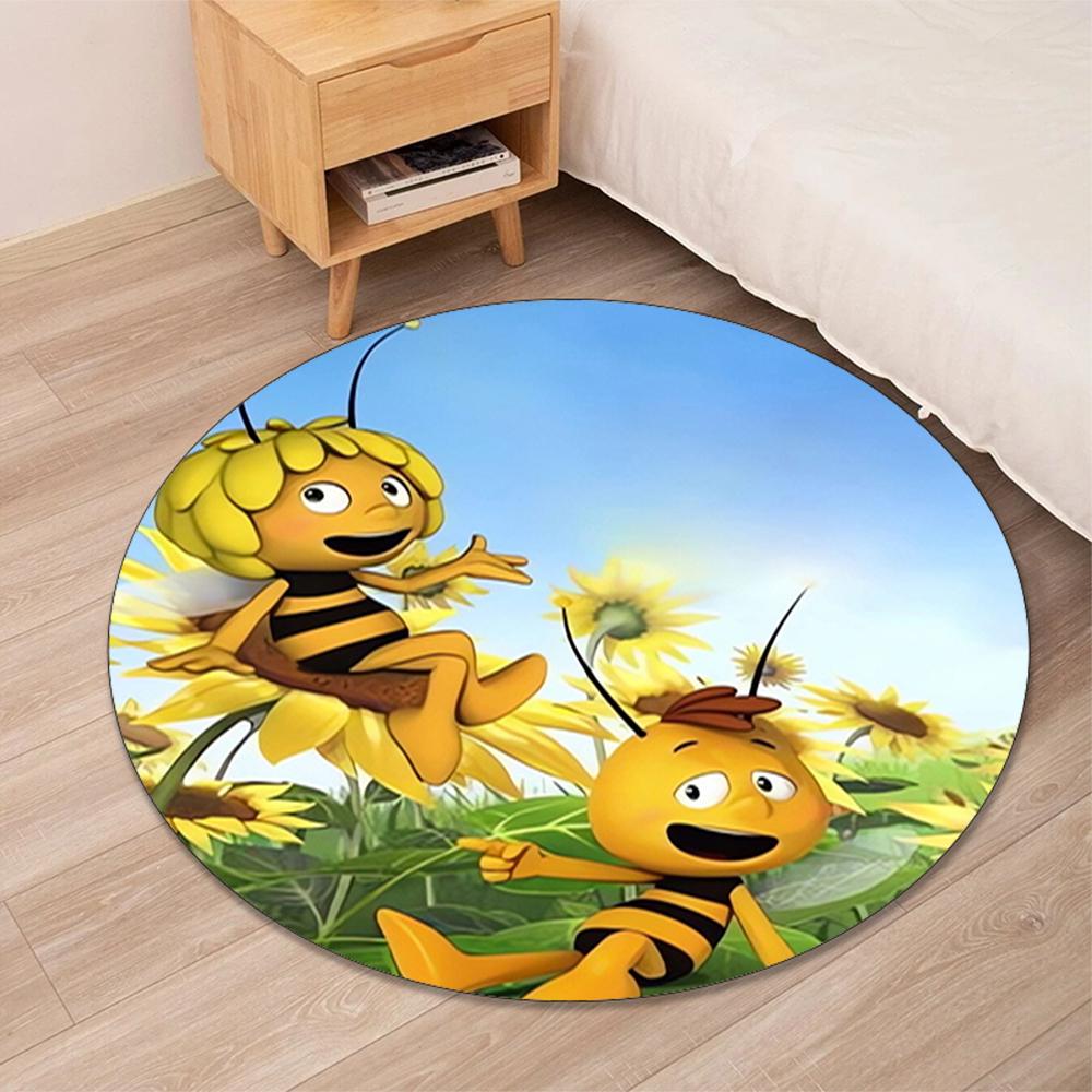 Maya de Bij Bedrukte Ronde Vloerkleed Tapijt Stoelkleed Vloerkleed Entree Deurmatten, voor Kantoorstoel Woonkamer Slaapkamer Keuken.