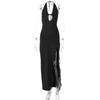 Sexy V Neck Backless Dress For Women With Ruffle Trim And High Waist For Spring