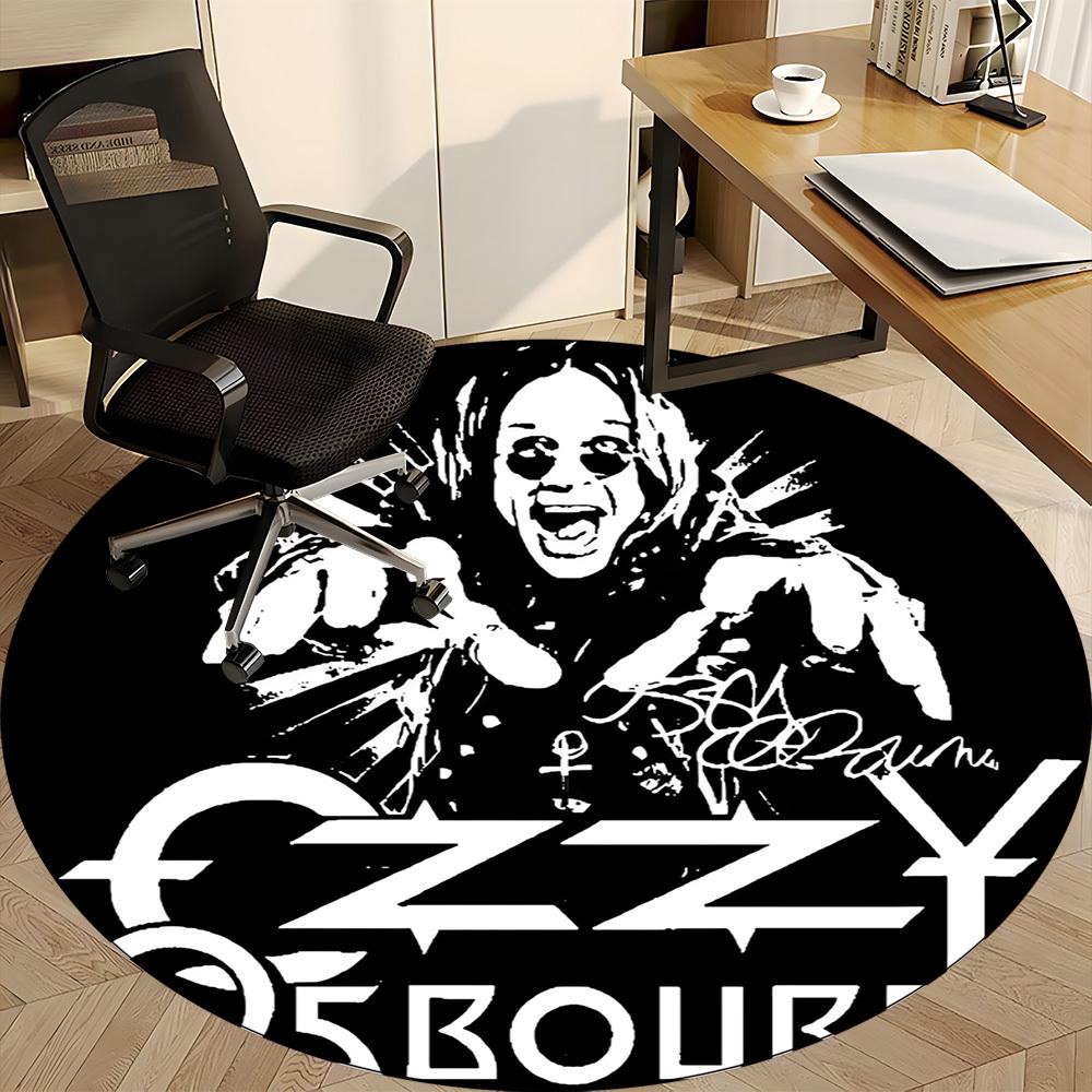 1 st Ozzy Osbourne kontor rund matta, inomhusmatta lämplig för kontor, under kontorsstolar sovrum vardagsrum heminredning, rumsdekor110