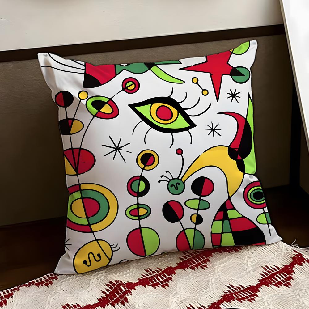 JJoan MMiros Art Cushion Cover Reversible Soft Durable Pillow Cover Home Car MultiScene Use for Daily Comfort