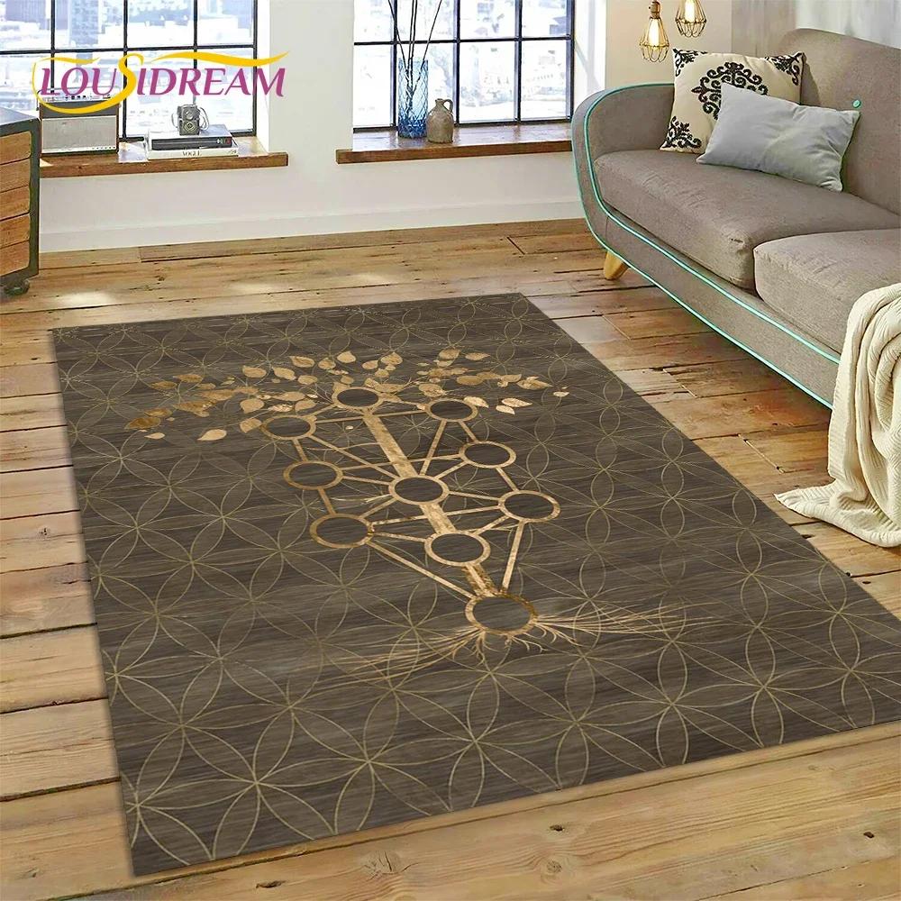 Nordic Mythology Yggdrasil Nature Tree of Life Carpet Rug for Home Living Room Bedroom Sofa Doormat Decor,kid Non-slip Floor Mat