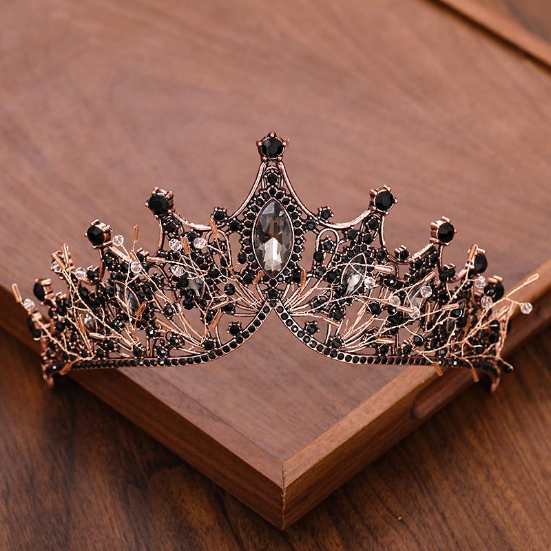 Vintage Baroque Queen Crown and Tiara Crystal Rhinestone Crown Bridal Diadem Hair Jewelry Wedding Hair Accessories Party Tiaras