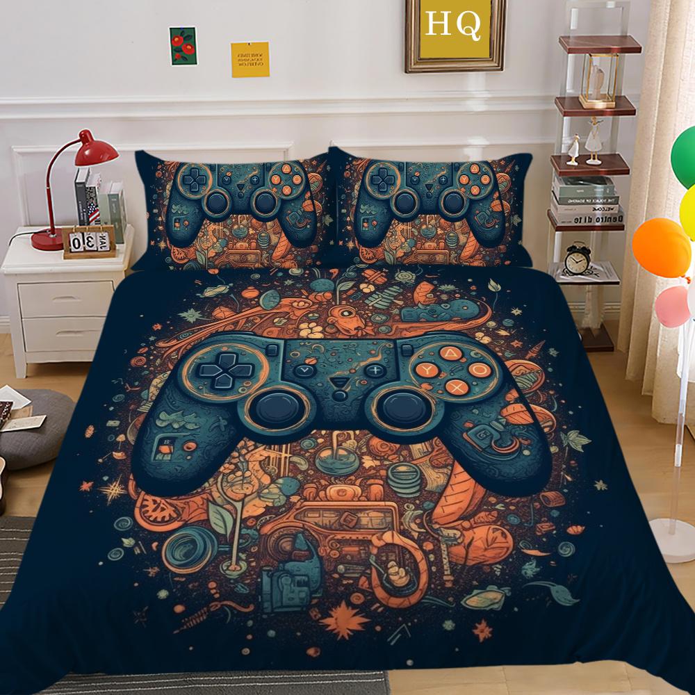 3D Game Console Printing Duvet Cover Set Home Bedclothes Single Size Bed Clothes Boy Kid Soft Bedding Set Cover