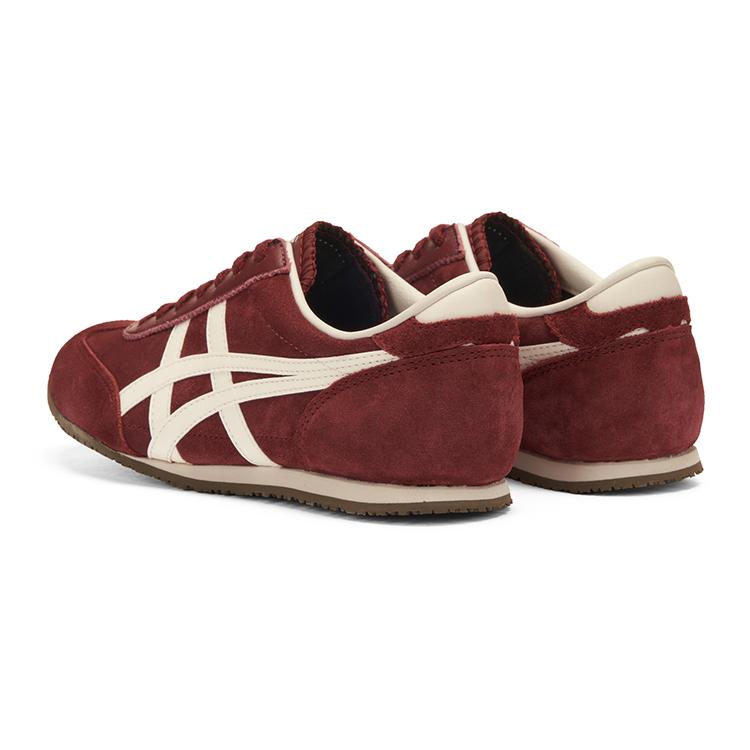 ONITSUKA TIGER Machu Racer Résistantes à l'abrasion Basse en toile Chaussures décontractées Unisexe Baskets Bordeaux 1183C535-600