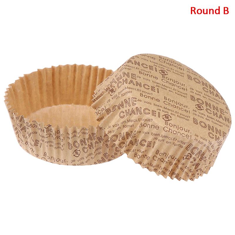 100Pcs Bread Paper Tray Baking Cups Muffins Hamburger Oil-Proof Practical Mini Snack Heat Resistant Cake Tools