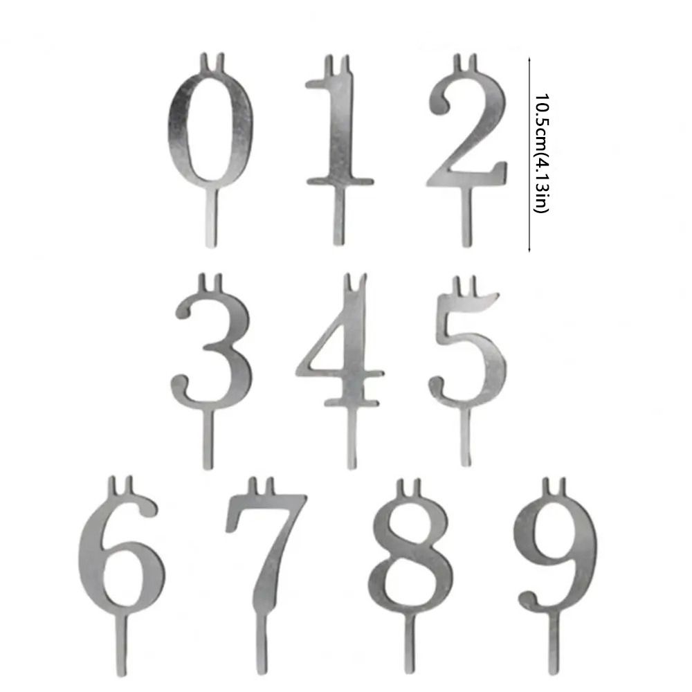 Support de Bougie d'Anniversaire en Acier Inoxydable Chiffre 0-9 Support Polyvalent pour Bougies d'Anniversaire Numériques Bougeoir Réutilisable pour Gâteau