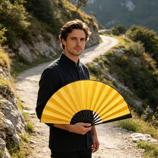 Silk Bamboo Folding Fan DIY Calligraphy Painting Men Women Hand Held Fan Summer Portable Cooling Fan Party
