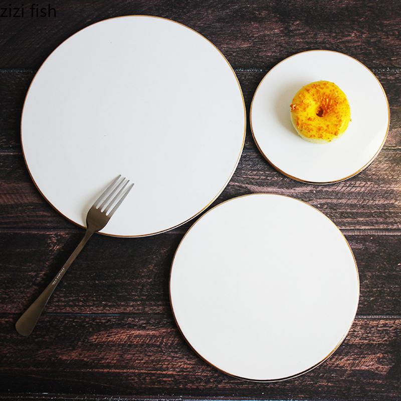 European White Square Plates Set Ceramic Plates Dinner Set Plates and Dishes Western Dishes Cake Pan Dessert Plate Sushi Dish