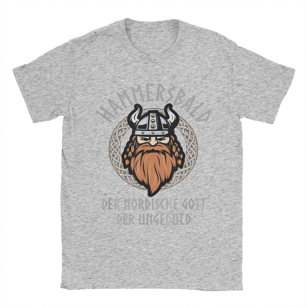 T-shirt Viking Hammersbald Dieu de l'Impatience Hommes Coton Vintage T-shirts Col Rond T-shirts Manches Courtes Hauts Imprimés Graphiques