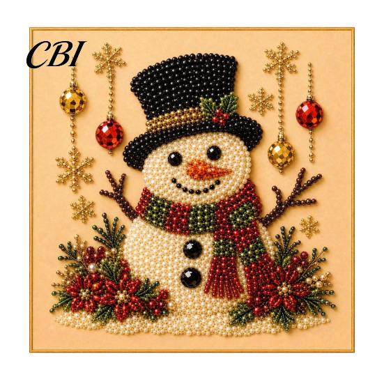 Handmade Holiday Wall Decor Xmas Faux Pearl Painting Kit, Christmas 3D Art DIY Festive Bead Decorations Craft Project for Adults, Home Creative Winter