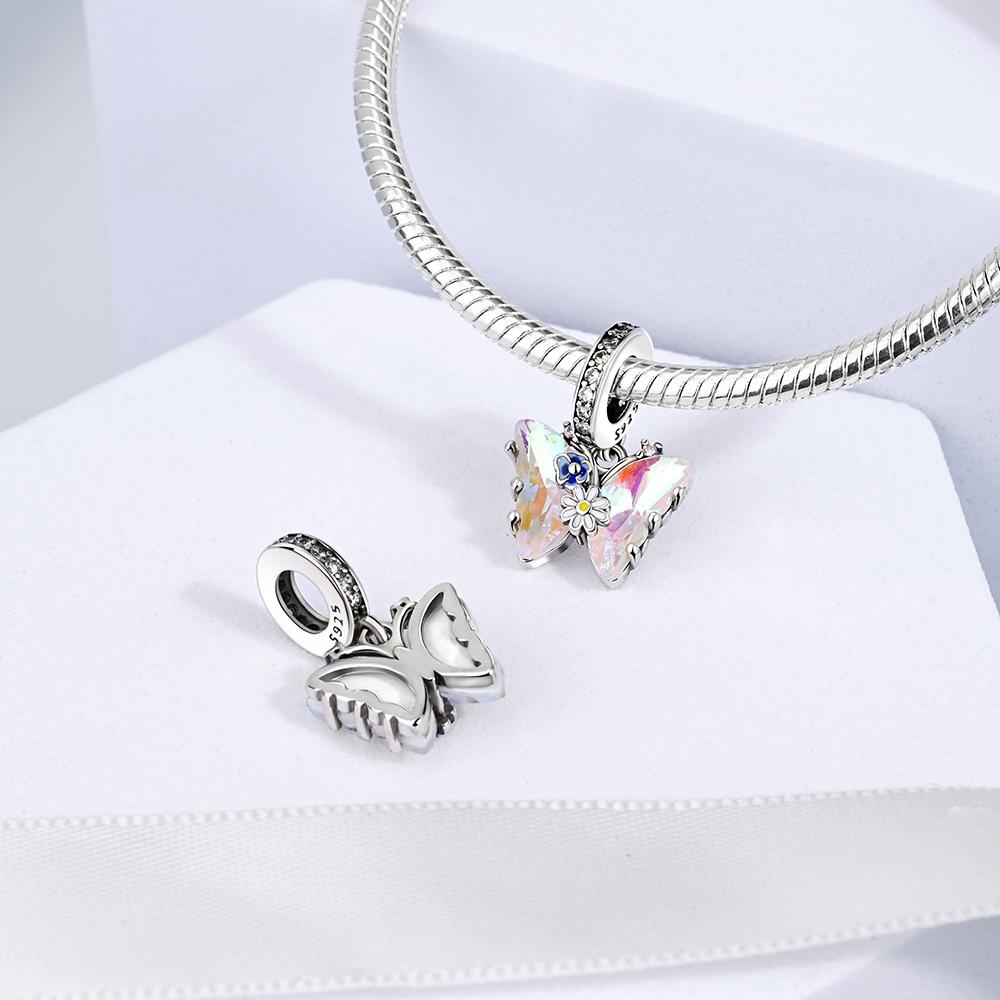 Charm Bead Charms Plata Butterfly Dragonfly Flower copper Plated Ideal For Charm Bead Charms copper Plated Authentic Bracelets for Jewellery Making