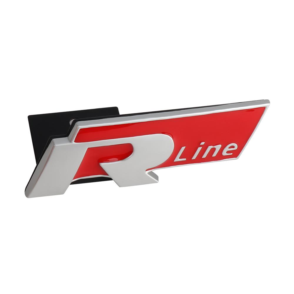 3D Car Front Grille Trunk Emblem Sticker For R Rline Logo Badge Stickers Volkswagen Polo Passat Golf Jetta Polo Touran CC T-ROC