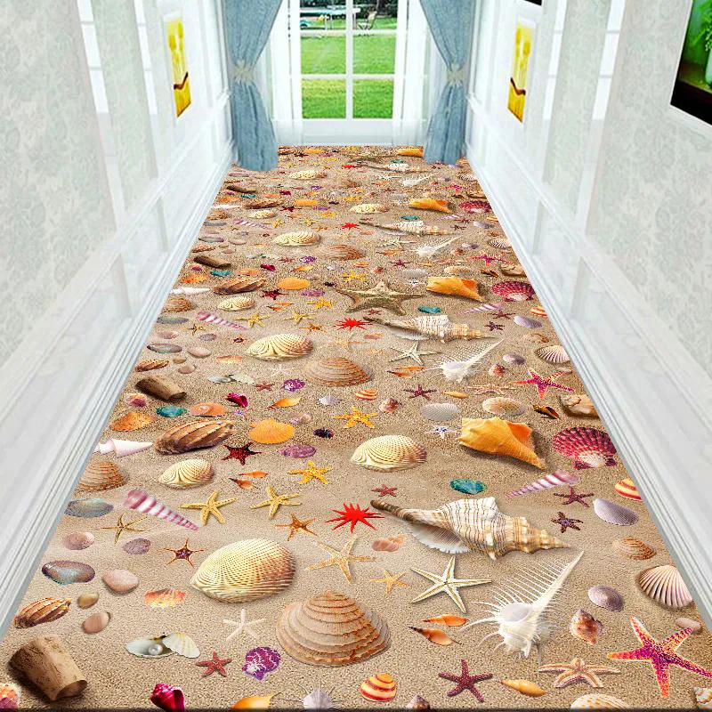 WTEMPO 5D Printable Cut-out Porch Floor Mat Large Size Aisle Stair Carpet Home Washable Non-slip Mat for Hallway