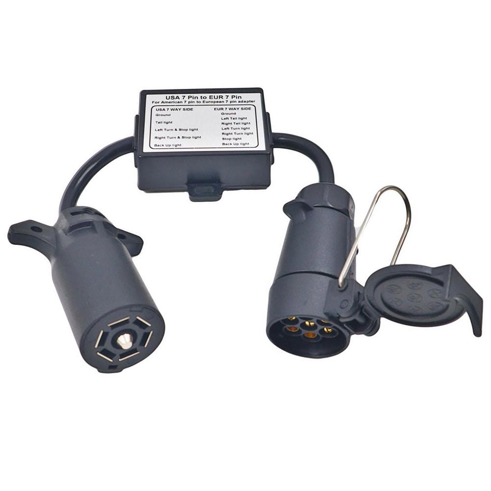 Nieuwe VS naar EU Trailerlicht Converter US 7-pins Stekker naar EU 7-pins Ronde Stekker