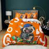 Cartoon Dog Duvet Cover Set Multicolor Watercolor Cute French Bulldog Bedding Set for Girl Boy Polyester Puppy Theme Quilt Cover