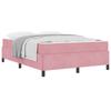 Bed Frame with Mattress Pink 140 X 190 Cm Fabric
