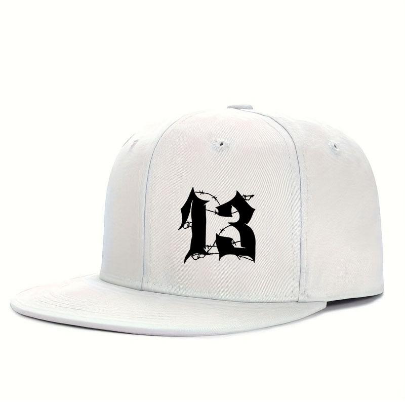 Nummer 13 Bedrukte Baseballpet Straat Hip-Hop Pet Urban Fashion Unisex