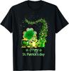 St Patricks Day Frog Pot of Gold Shamrock Graphic Print Cotton T-Shirt Casual Daily