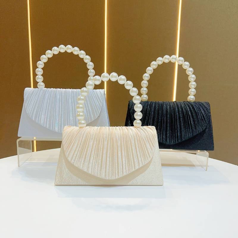 Fashion Womens Polyester Clutch Evening Bag With Beaded Embellishments For Party And Formal Events