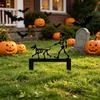 Skeleton Dog Garden Stake Walking Dog Black Skeleton Metal