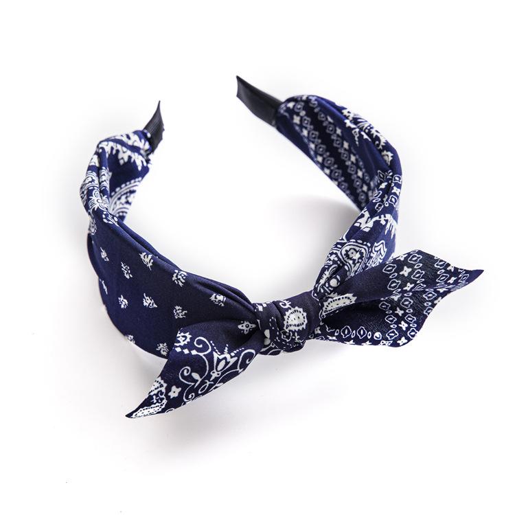 Hairband Women's New Fall/Winter Style Walnut Flower Bunny-Eared Wide Headband Women's Hairpin Hairband Knotted Fabric Hairband