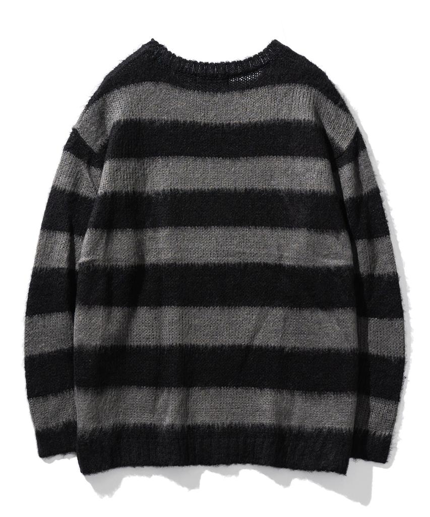VASTIC Brush Stripe Knit_Black/Charcoal