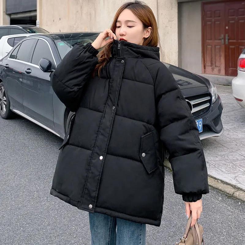 Winter Women's Short Ins Bread Jacket Cotton Coat Thick Hooded Cotton Padded Coats Female Loose Puffer Parkas Ladies Oversize Outwear