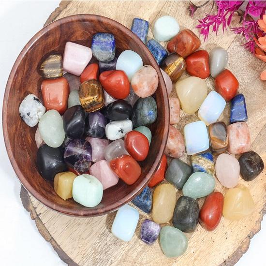 Mix Crystals Tumble Stones Bulk Set Pocket Crystal Healing Gemstones Tumbled Collection Palm Stone Good Luck 20-25 Mm Set of 13 Pcs