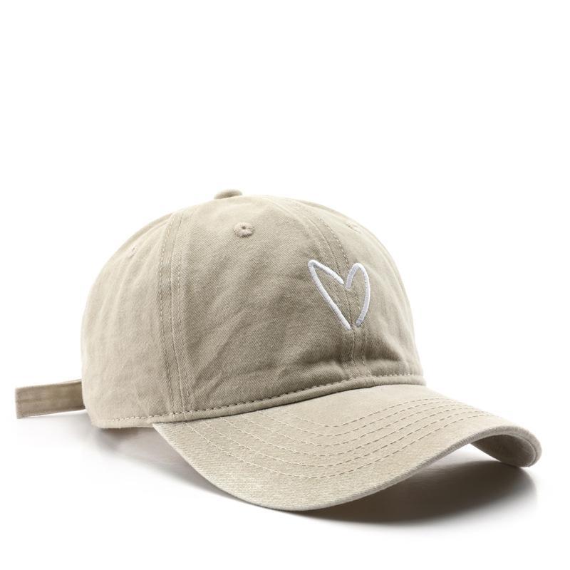Unisex Vintage Washed Baseball Cap Love Embroidered Sunscreen Dad Hat for Men & Women Outdoor Travel Summer Sunshade Cap