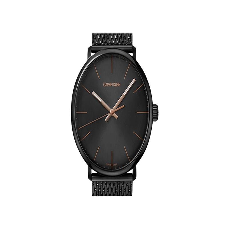Calvin Klein Quartz Noon Series Watch Quartz Movement Stainless Steel Strap Bla Dial Men's Watch Large Dial Retro K8M21421