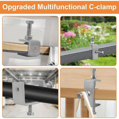 Mini Tiger C-Clamps - Durable 304 Stainless Steel, Adjustable 20mm Size, for Woodworking & DIY Projects, Industrial Tool, Silvery Color