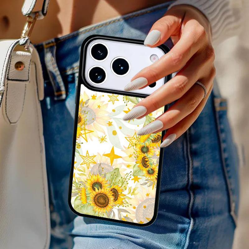 Sunflower Floral Phone Case For iPhone 17 Air 14 15 13 12 Max Cover For Apple 16e 11 Pro Max Plus Coque
