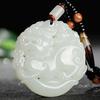Men's Jade Pixiu Pendant: Stylish White Jade Yuanbao from Xinjiang Hotan with Certificate