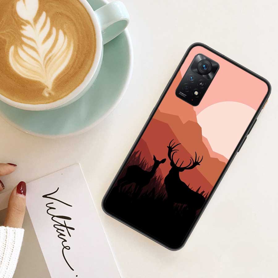Shooting Elk In The Sunset Forest Phone Case For Redmi Note 13 Pro 5G Plus 12 12C 10 10A 10C 9 9A 9C 9T 8 8A K60 K70 Pro Xiaomi