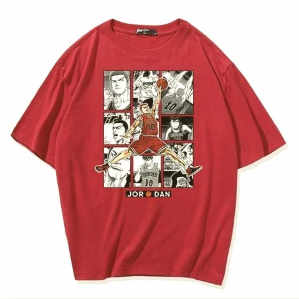 T-Shirt Men's Sakuragi Hanado Manga Basketball Sports Summer Student Cotton T-Shirt On Clothes