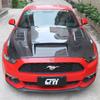 TF Carbon Fiber Vented Hood for 15-17 Ford Mustang: Enhances Engine Bay Heat Dissipation