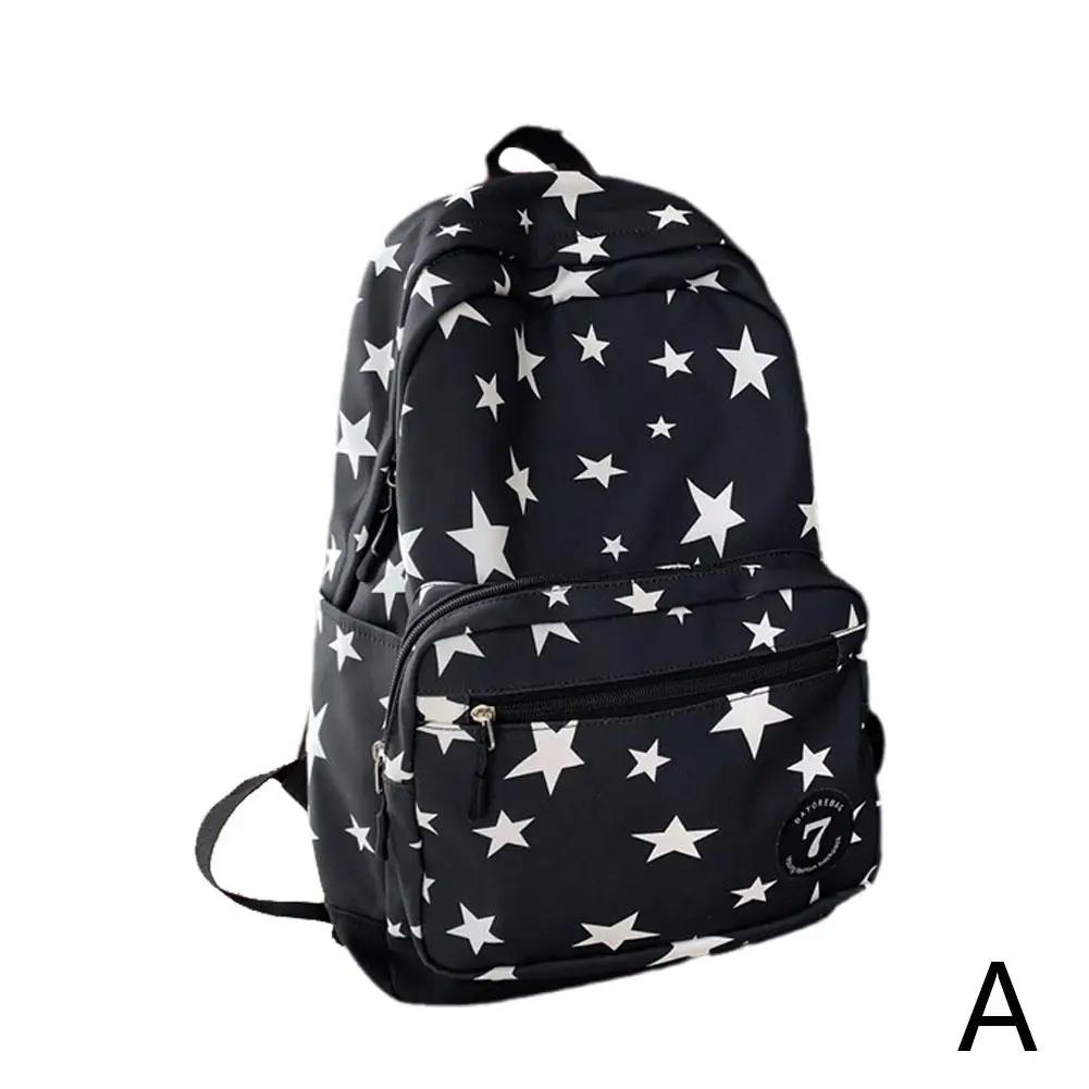 17 Inch Star Print Laptop Backpack for Women and Men Cute Nylon College School Bag Travel Daypack