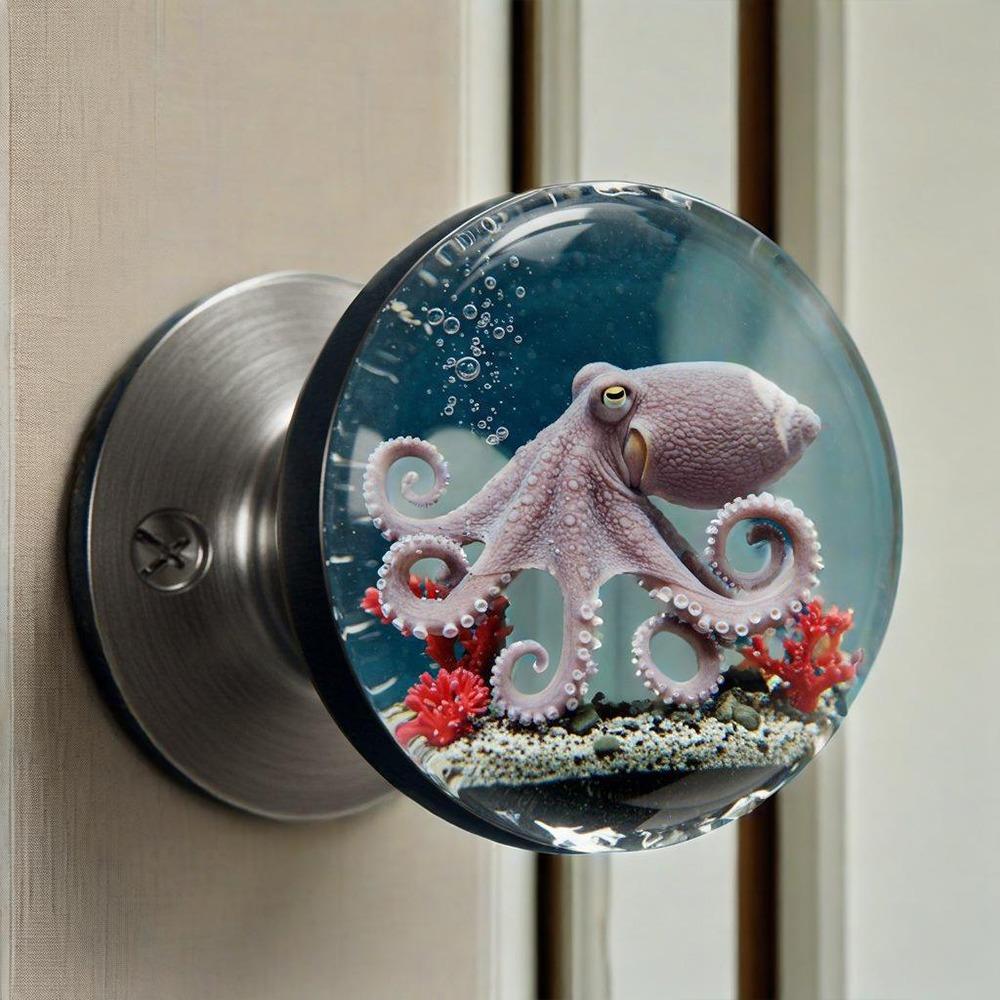 New Scratch-Resistant Decorative Door Handle Retro Round Animal Artistic Knob Butterfly Pattern Cabinet Handle