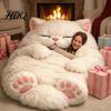 Traveling Sleeping Bag Plush Cat Envelope Bag Winter Slumber for Men Women Thick Animal Nap Mat Sack Home Travel Cotton
