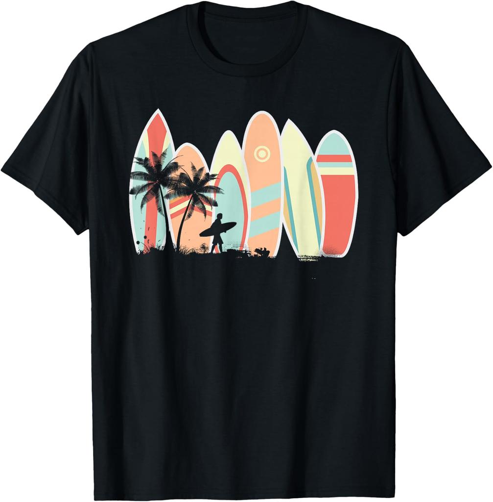 Retro Vintage Surfboard Surfing Surfboarder Wave Surfer T-Shirt