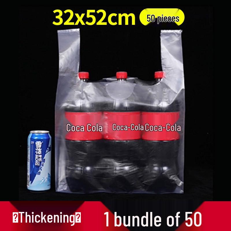 Transparent White Plastic Vest Bag for Food & Fruit Packaging - Disposable & Convenient for Takeaway & Supermarket Use