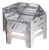 Captain Stag Hexagonal Argintiu Oțel Inoxidabil Kamado BBQ Foc Dutch și Ustensile de Gătit Incluse și Asamblare 450mm L x 390mm A x 260mm UG-73 Grătar, Aragaz, Focar,