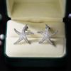 Huitan Luxe Kleur Zeester Oorknopjes Vrouwen Micro Pavé CZ Kristal Vijfpuntige Ster Statement Sieraden Drop Shipping